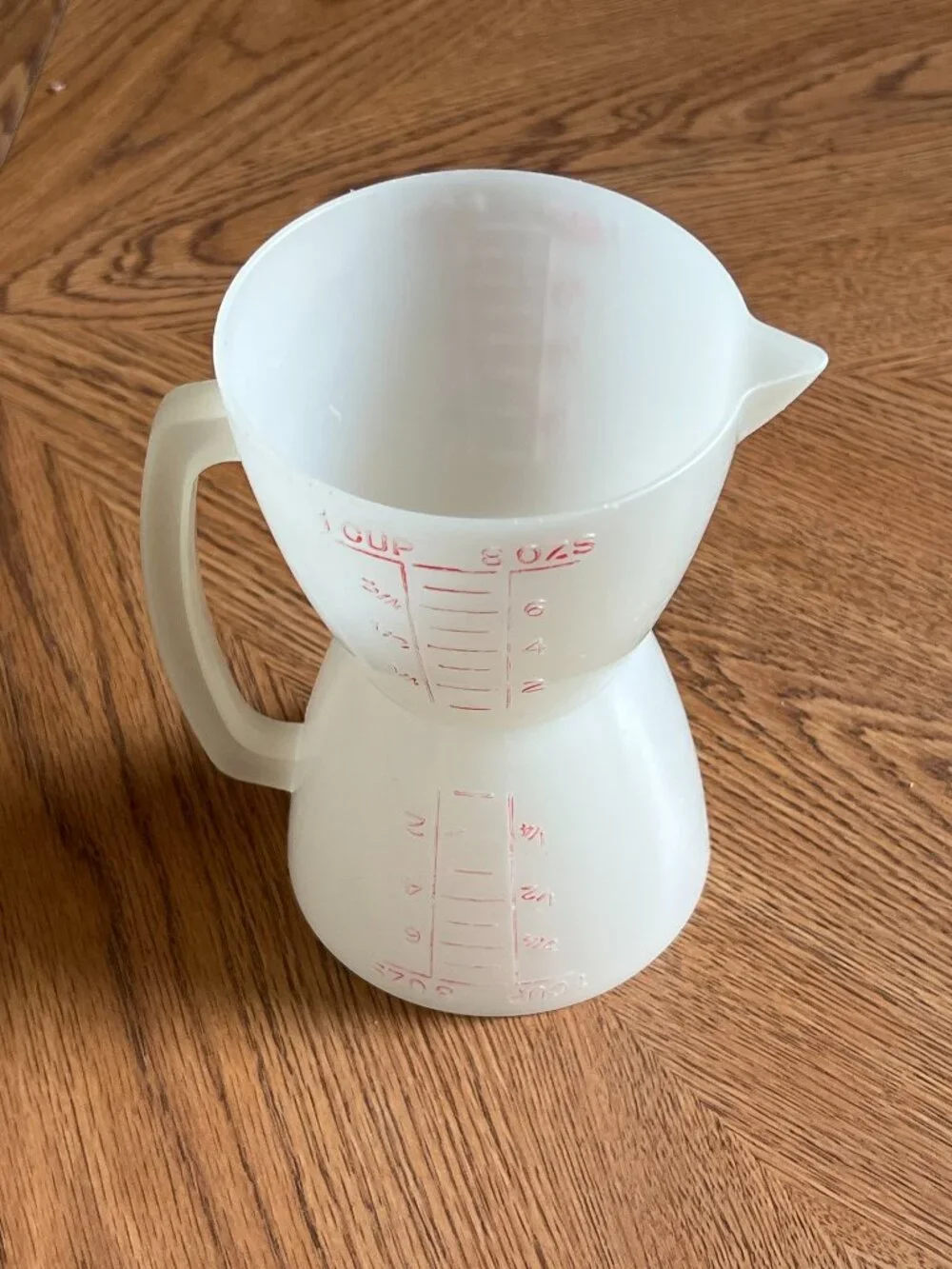 Vintage Tupperware 860 Double Sided Wet & Dry 8oz /1cup Measuring Cup